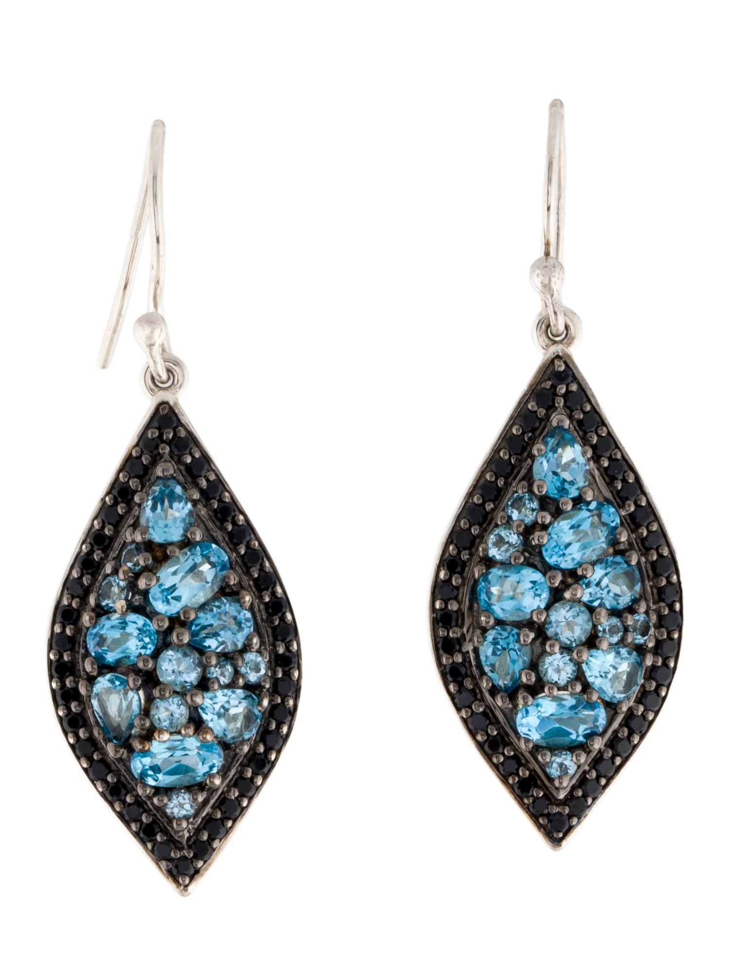 Charles Krypell Sapphire & Topaz Drop Earrings