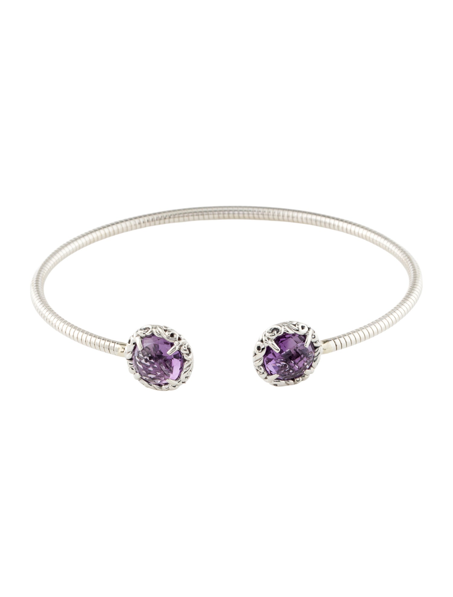 Charles Krypell Amethyst Narrow Cuff Bracelet