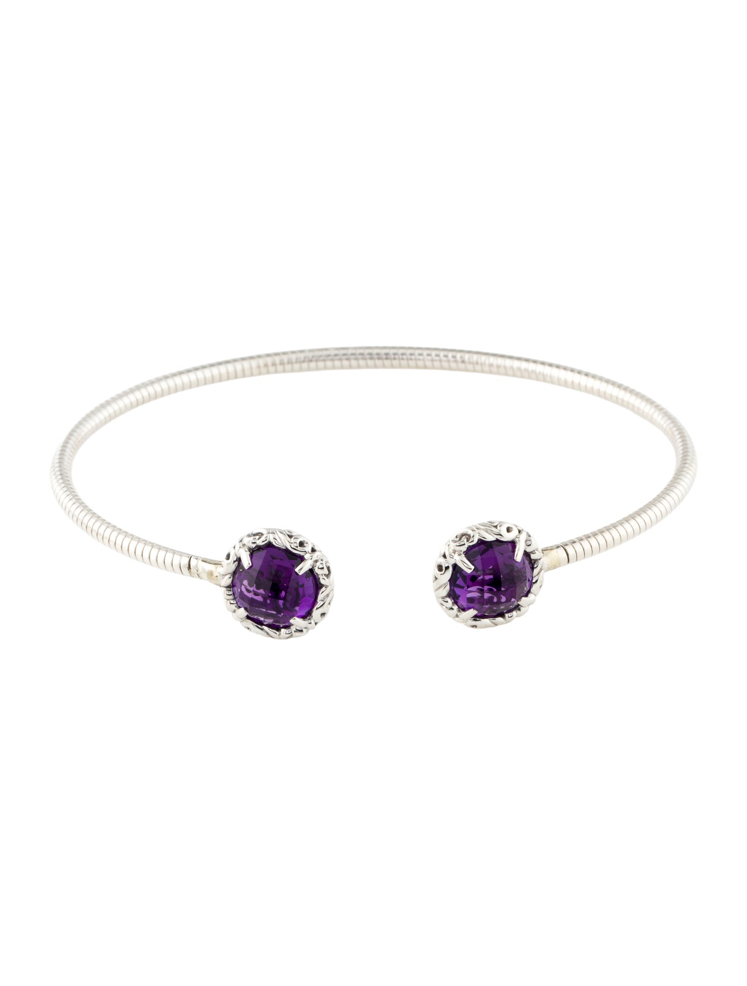 Charles Krypell Amethyst Narrow Cuff Bracelet