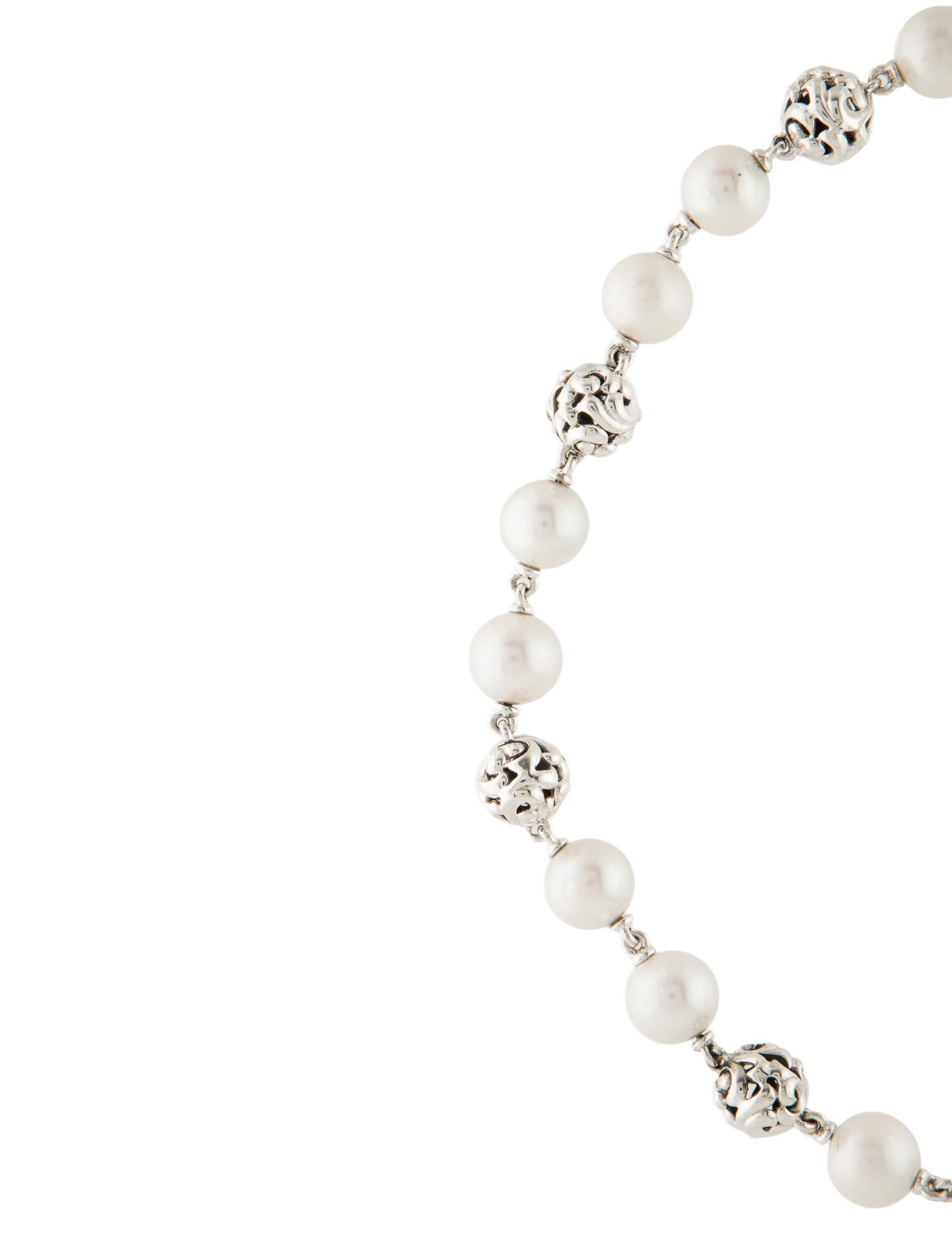 Charles Krypell Pearl Ball Station Chain Necklace