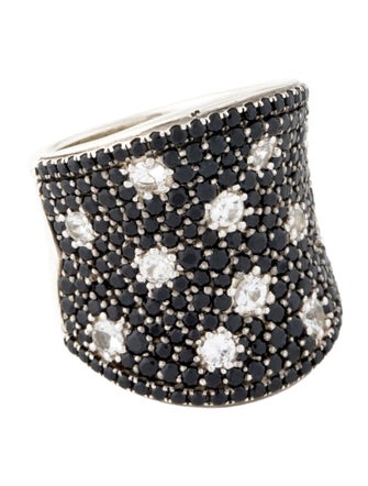 Charles Krypell Sapphire Starlight Concave Cocktail Ring