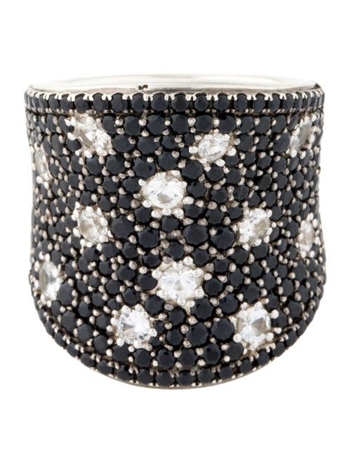 Charles Krypell Sapphire Starlight Concave Cocktail Ring