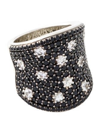 Charles Krypell Sapphire Starlight Concave Cocktail Ring