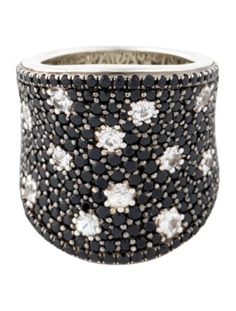 Charles Krypell Sapphire Starlight Concave Cocktail Ring