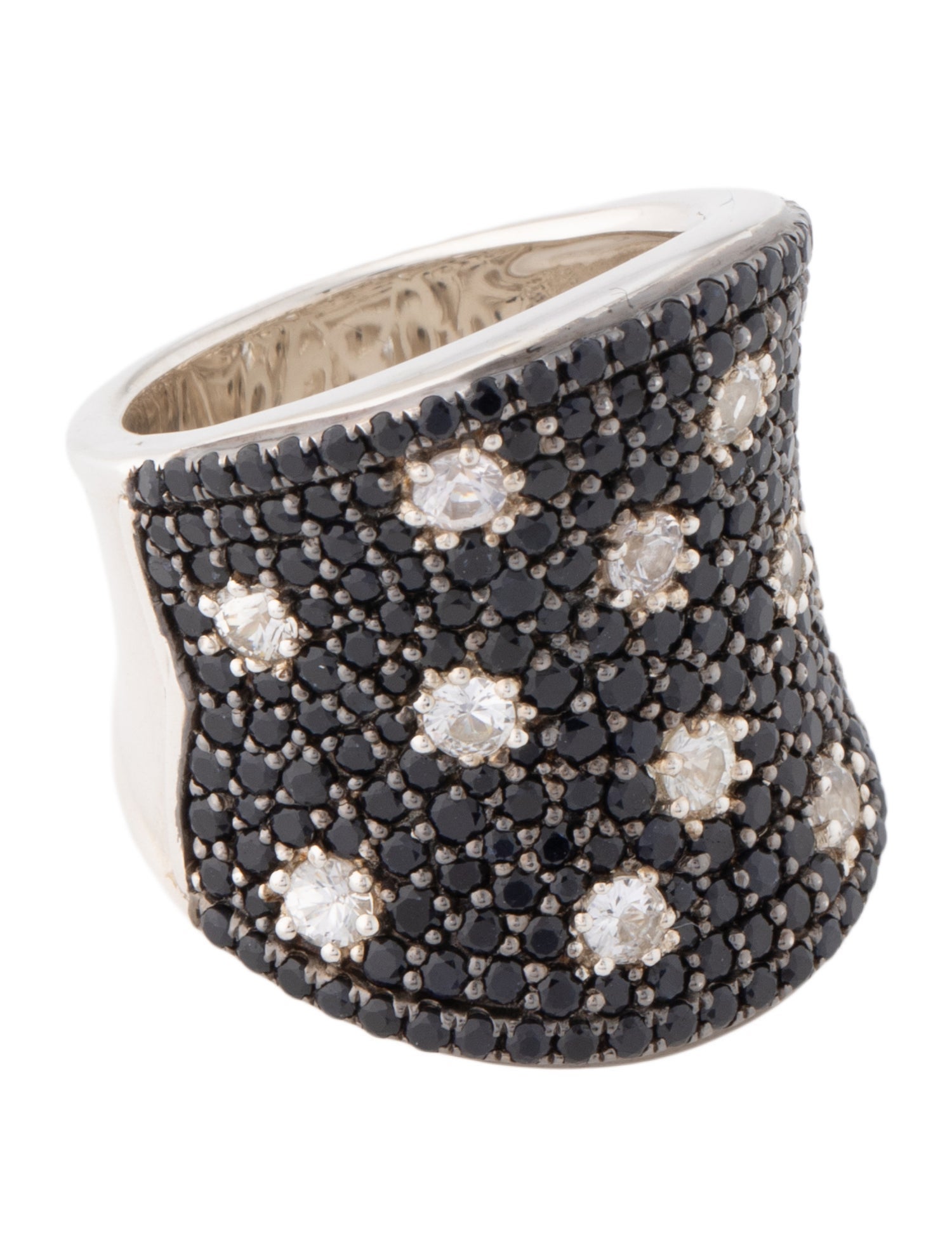 Charles Krypell Sapphire Starlight Concave Cocktail Ring