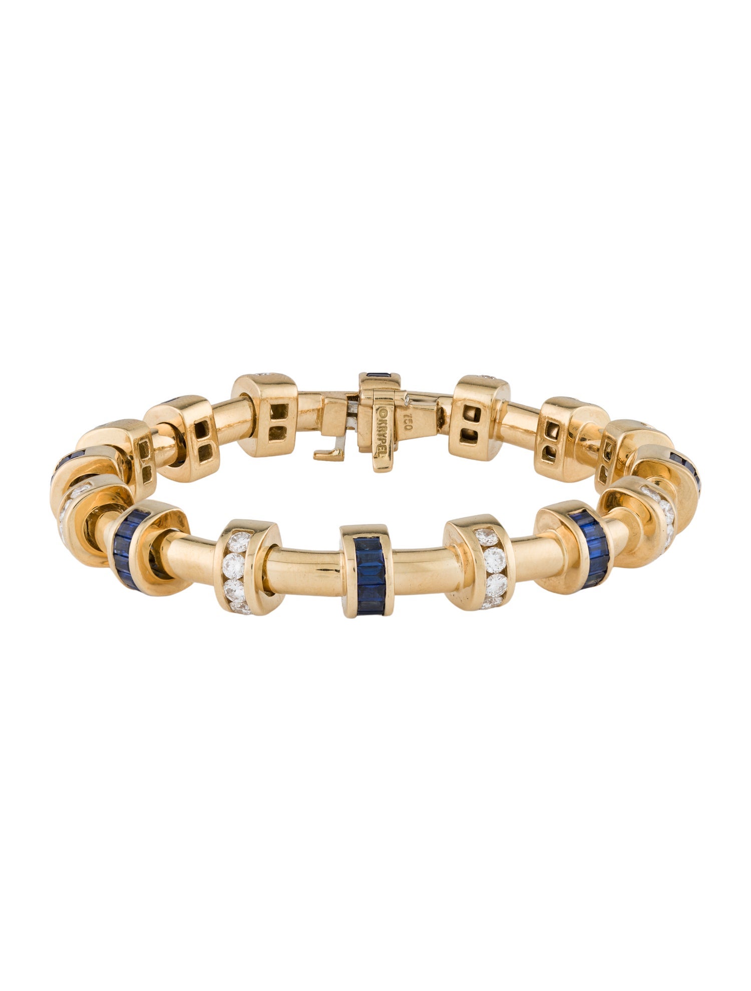 Charles Krypell 18K Sapphire & Diamond Station Bracelet