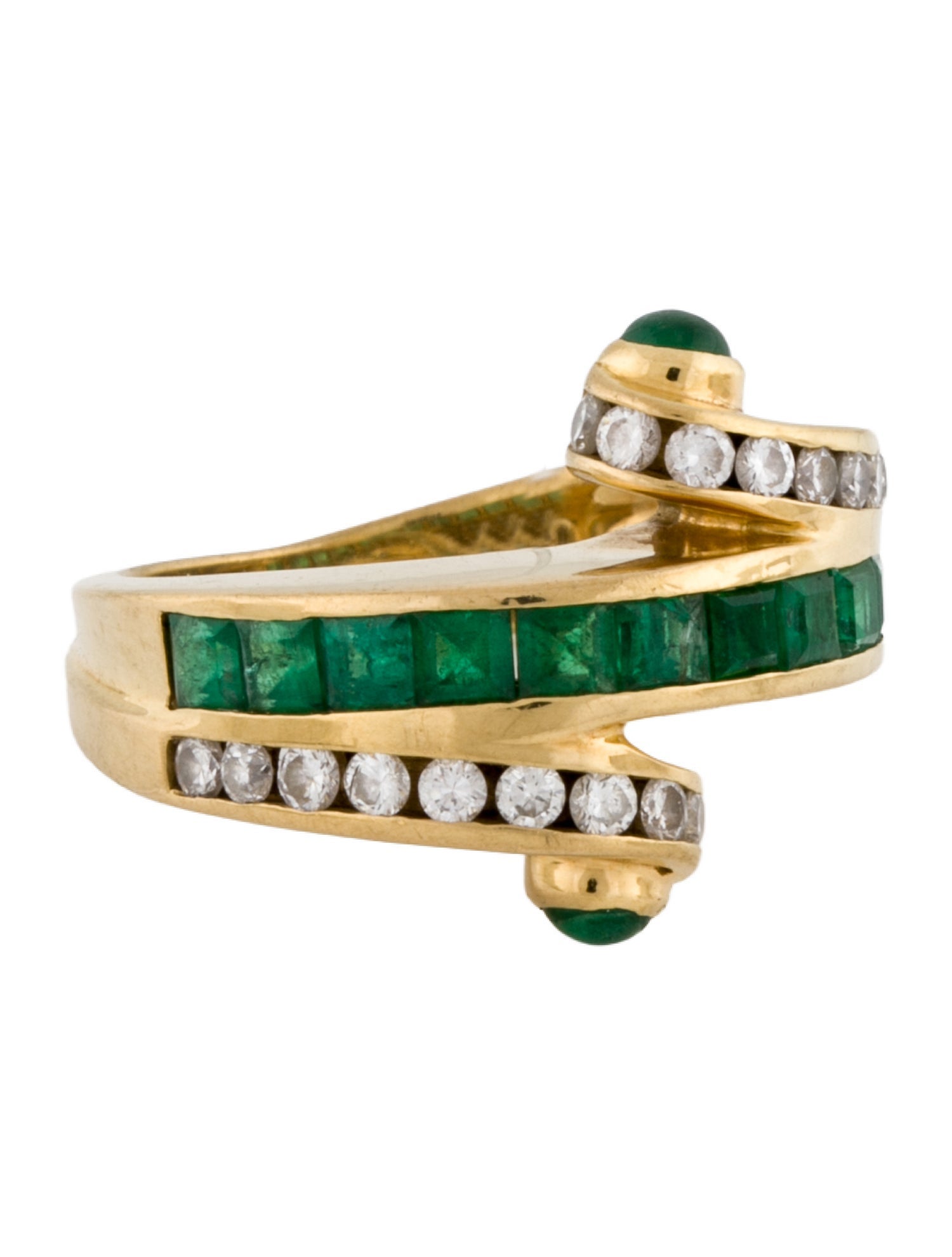 Charles Krypell 18K Emerald & Diamond Band