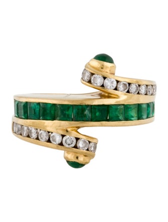 Charles Krypell 18K Emerald & Diamond Band
