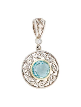 Charles Krypell Two-Tone Topaz and Diamond Pendant