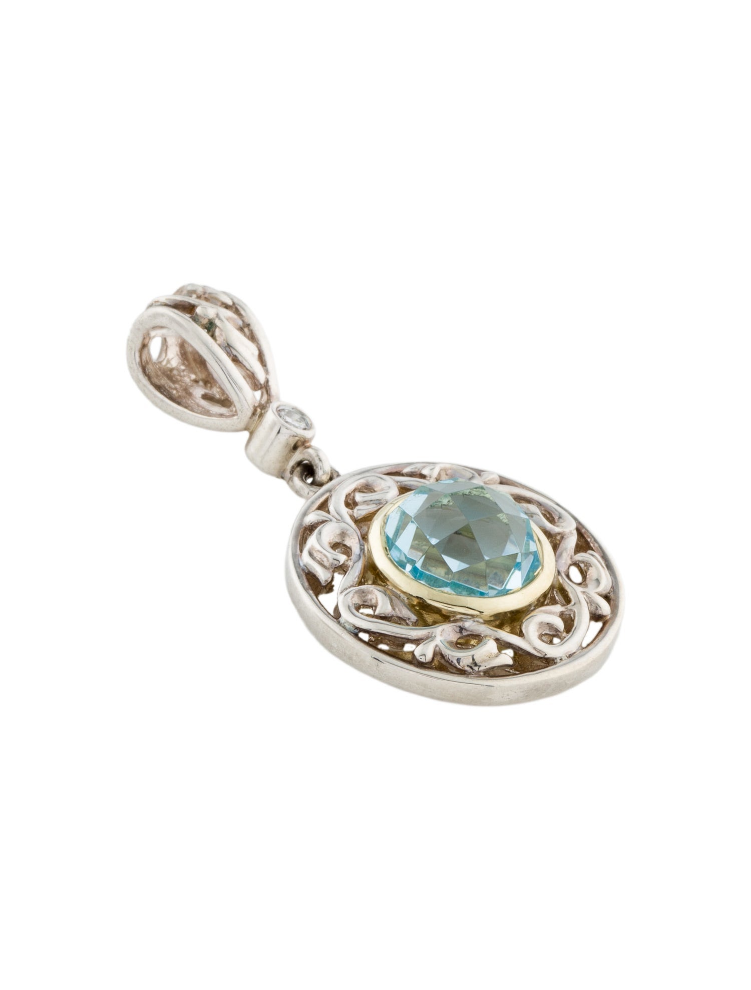 Charles Krypell Two-Tone Topaz and Diamond Pendant