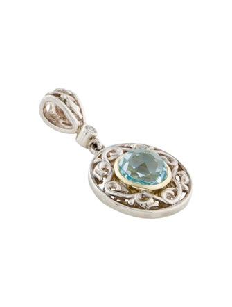 Charles Krypell Two-Tone Topaz and Diamond Pendant