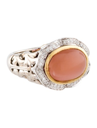Charles Krypell Sunstone & Diamond Cocktail Ring