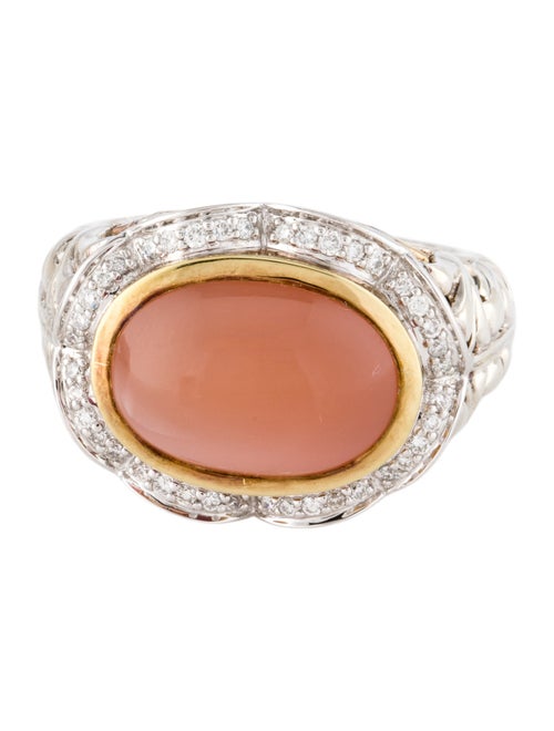 Charles Krypell Sunstone & Diamond Cocktail Ring