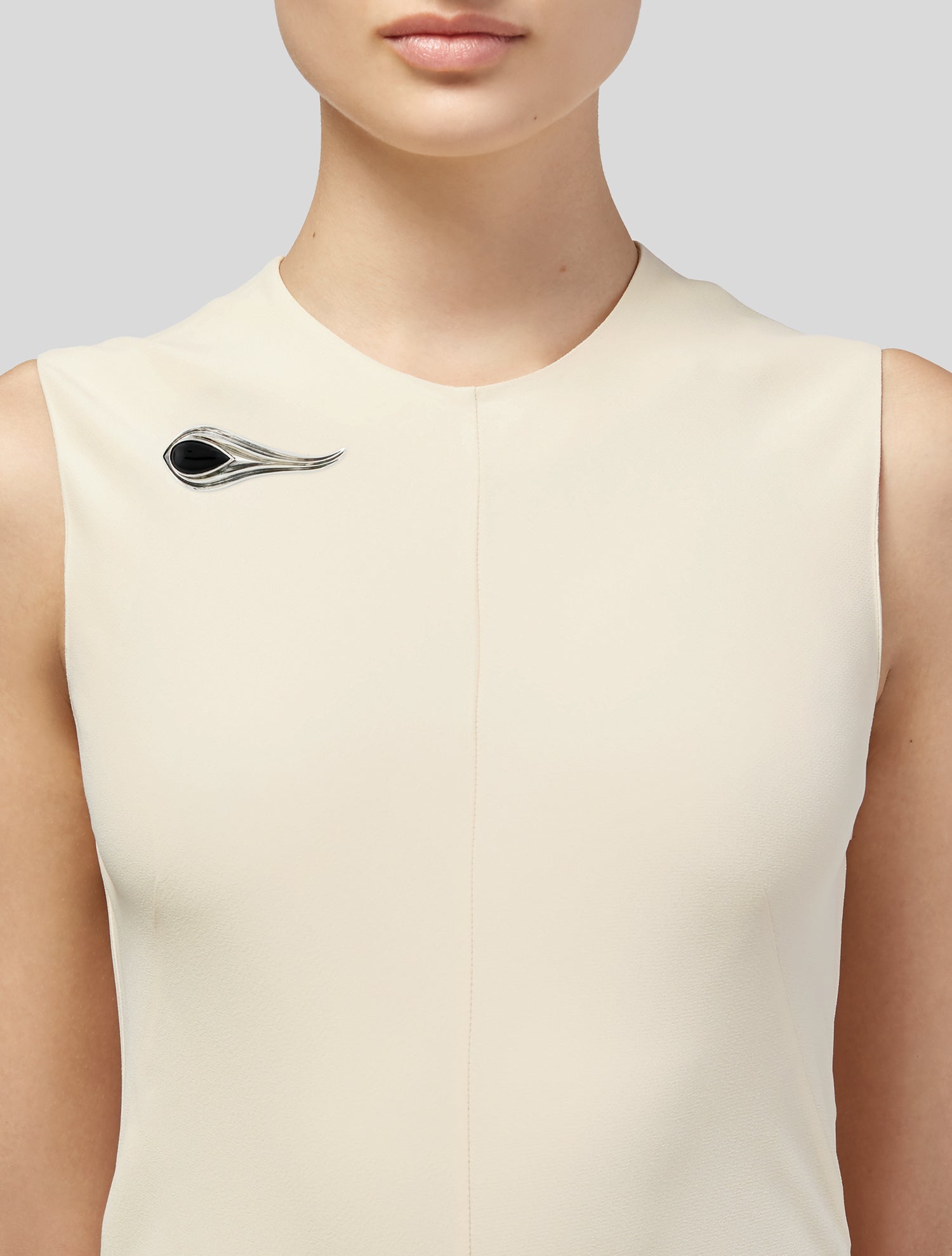 Charles Krypell Vintage Onyx Abstract Brooch