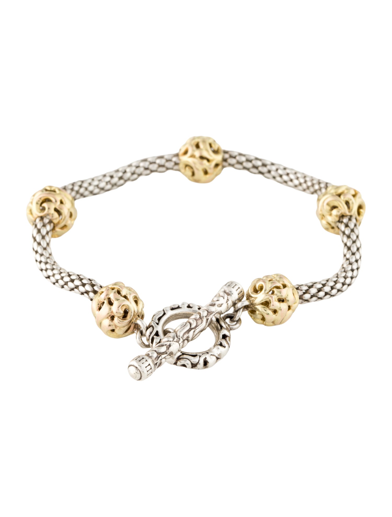 Charles Krypell Two-Tone Ivy Ball Station Bracelet