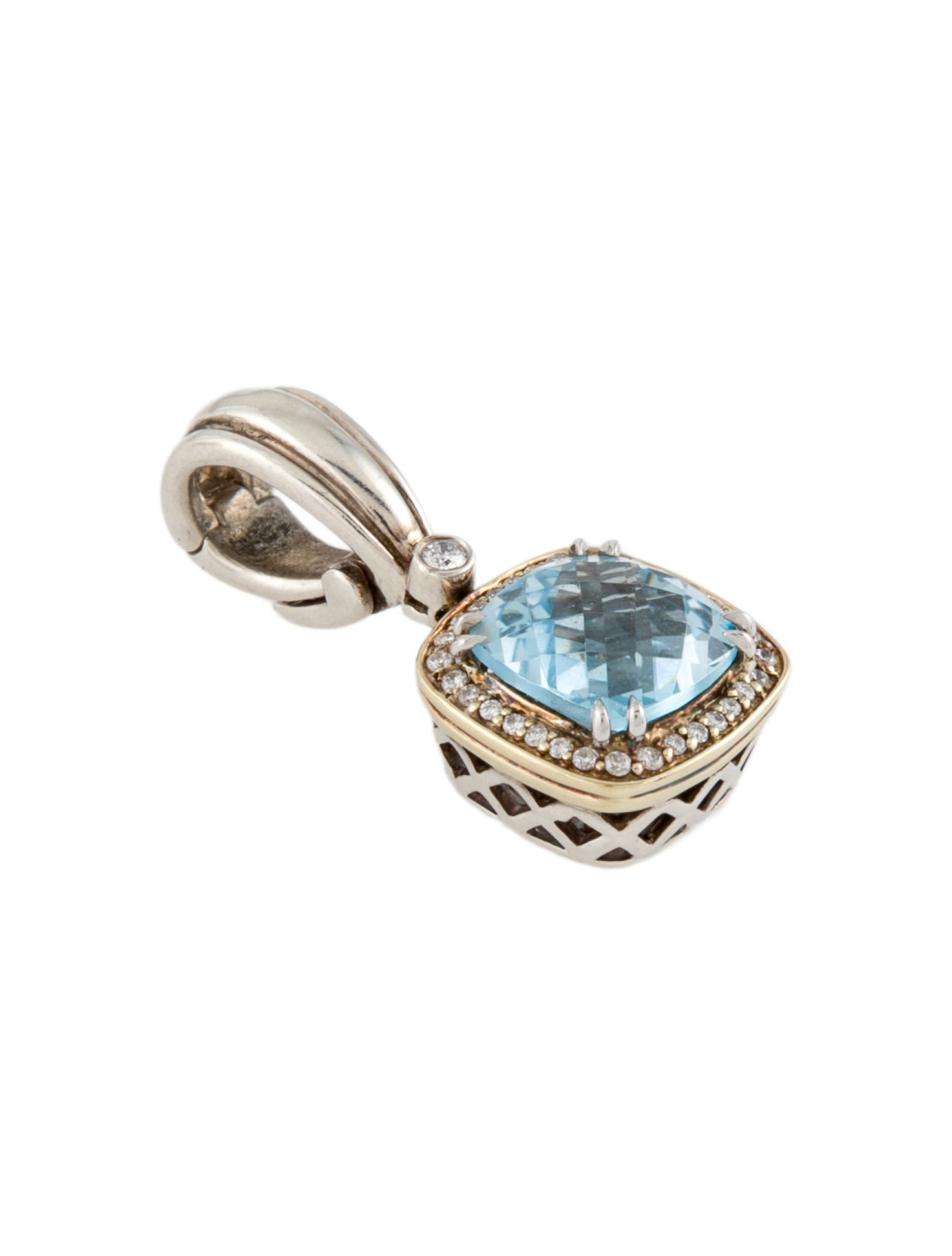 Charles Krypell Topaz & Diamond Pendant Enhancer
