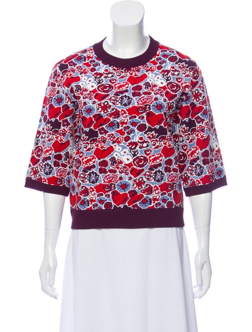 Claudia Li 2019 Jacquard Knit T-Shirt w/ Tags mult