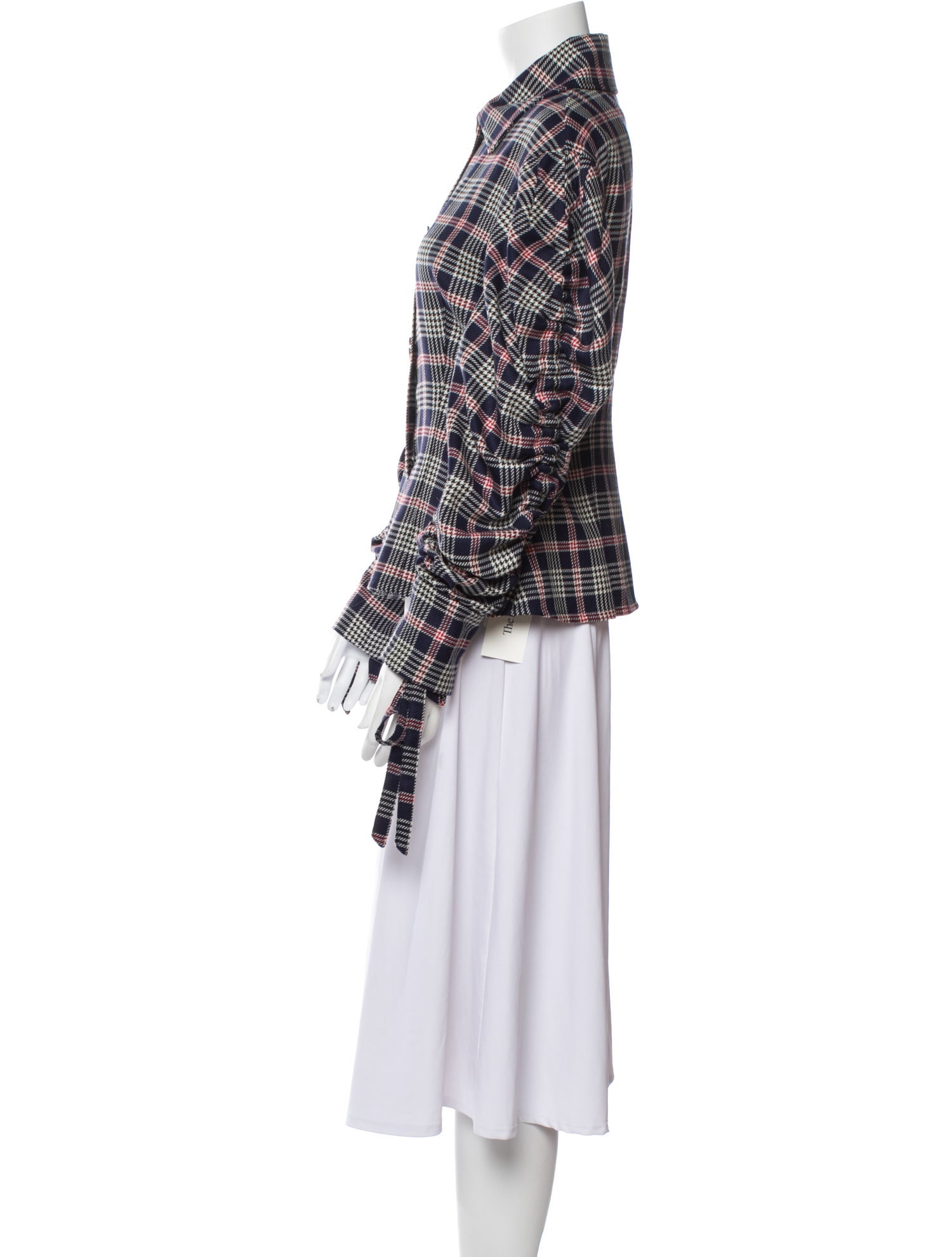 Claudia Li Virgin Wool Plaid Print Jacket