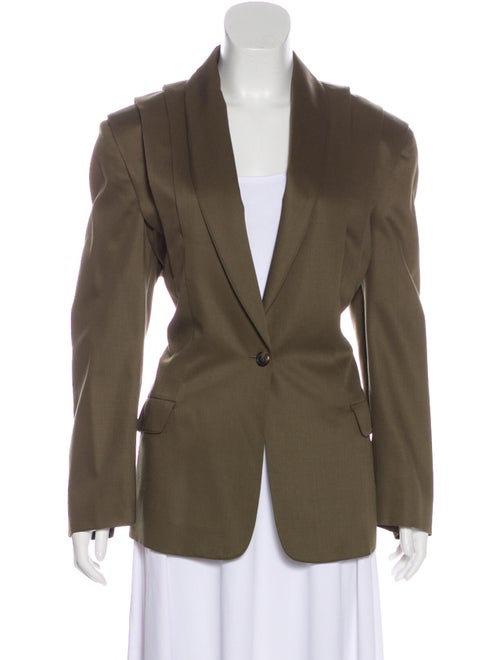 Claude Montana Structured Wool Blazer Olive