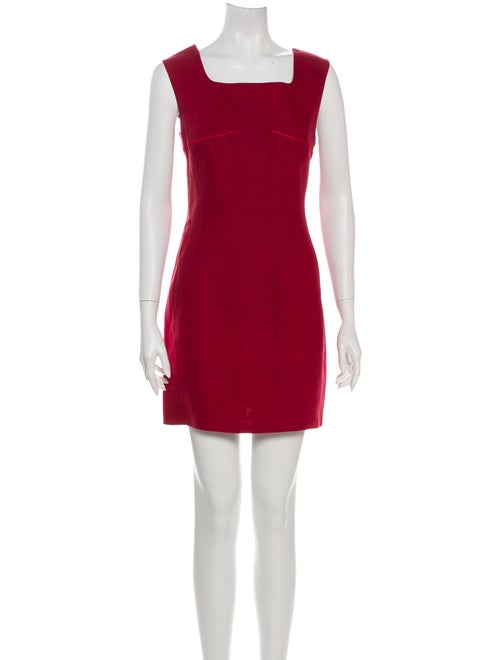 Claude Montana Linen Mini Dress Red