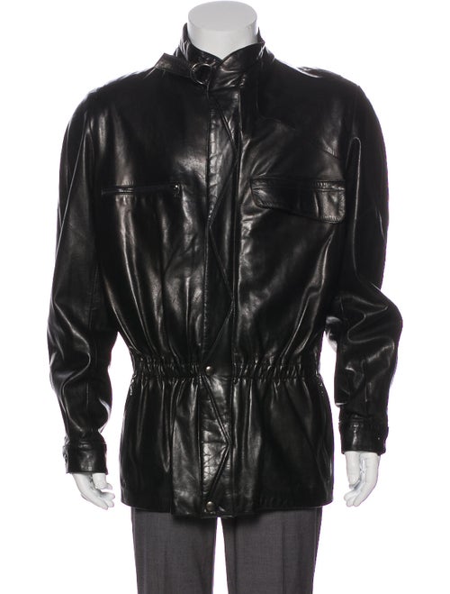 Claude Montana Lamb Leather Moto Jacket Black