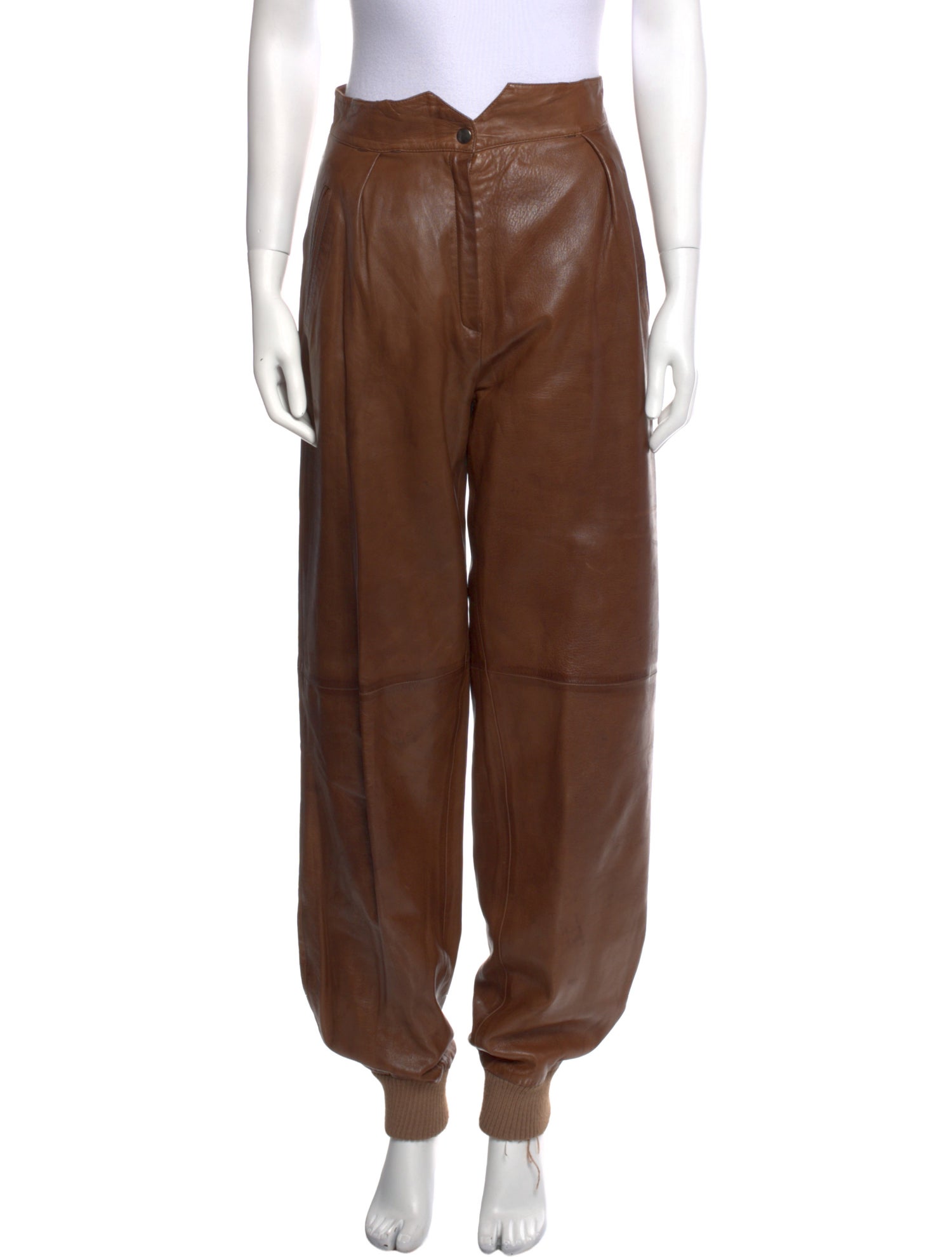 Claude Montana Lamb Leather Skinny Leg Pants