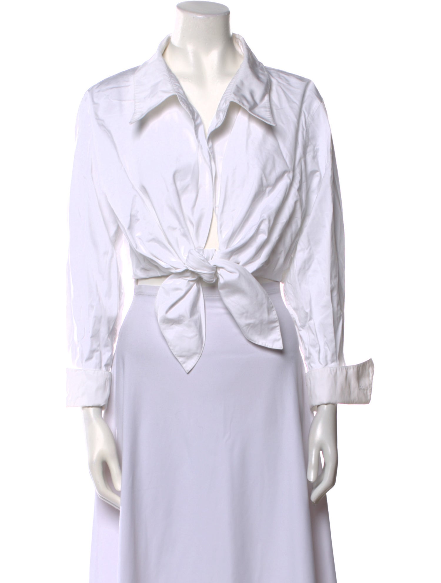 Claude Montana V-Neck Three-Quarter Sleeve Crop Top