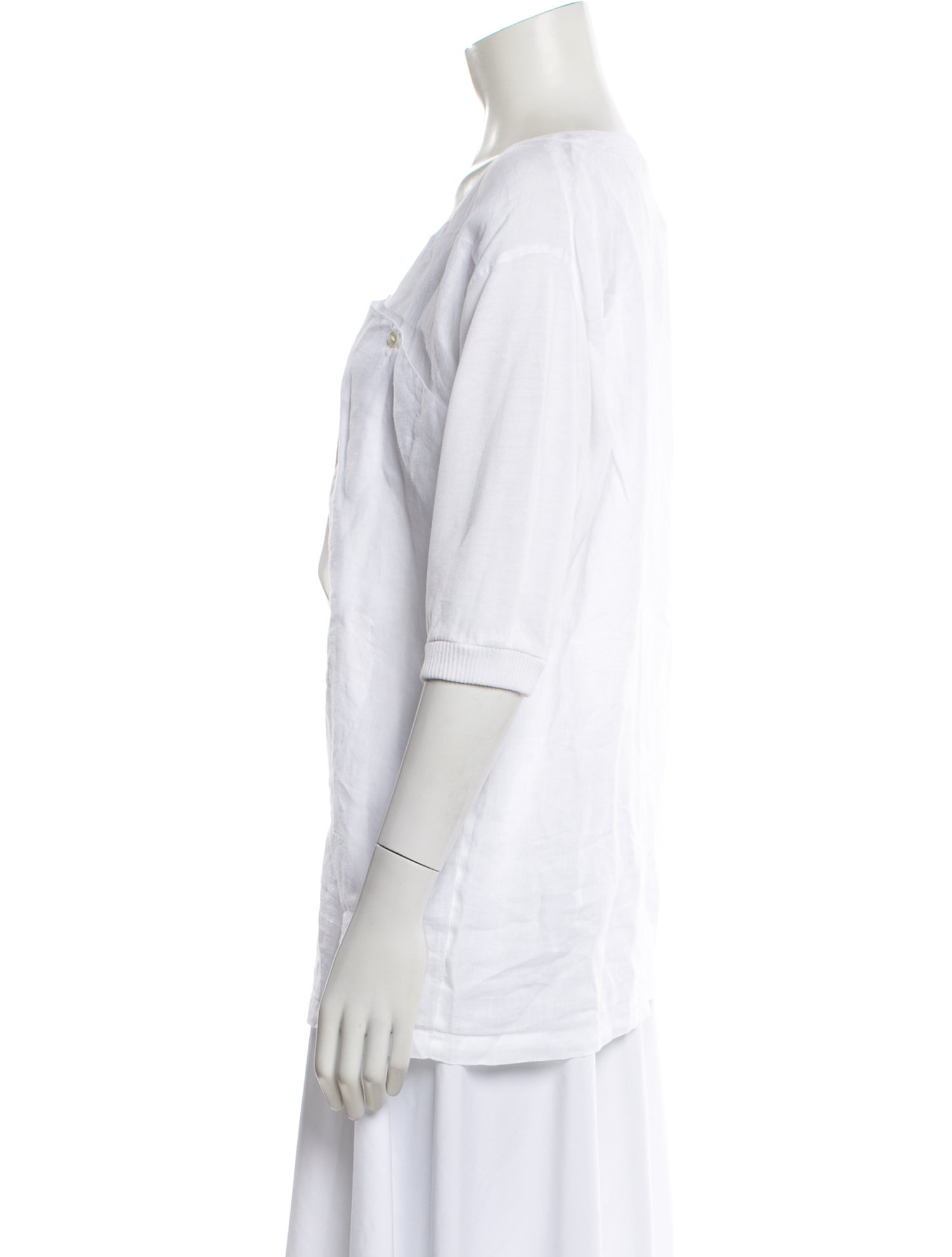 Claude Montana Linen V-Neck Top