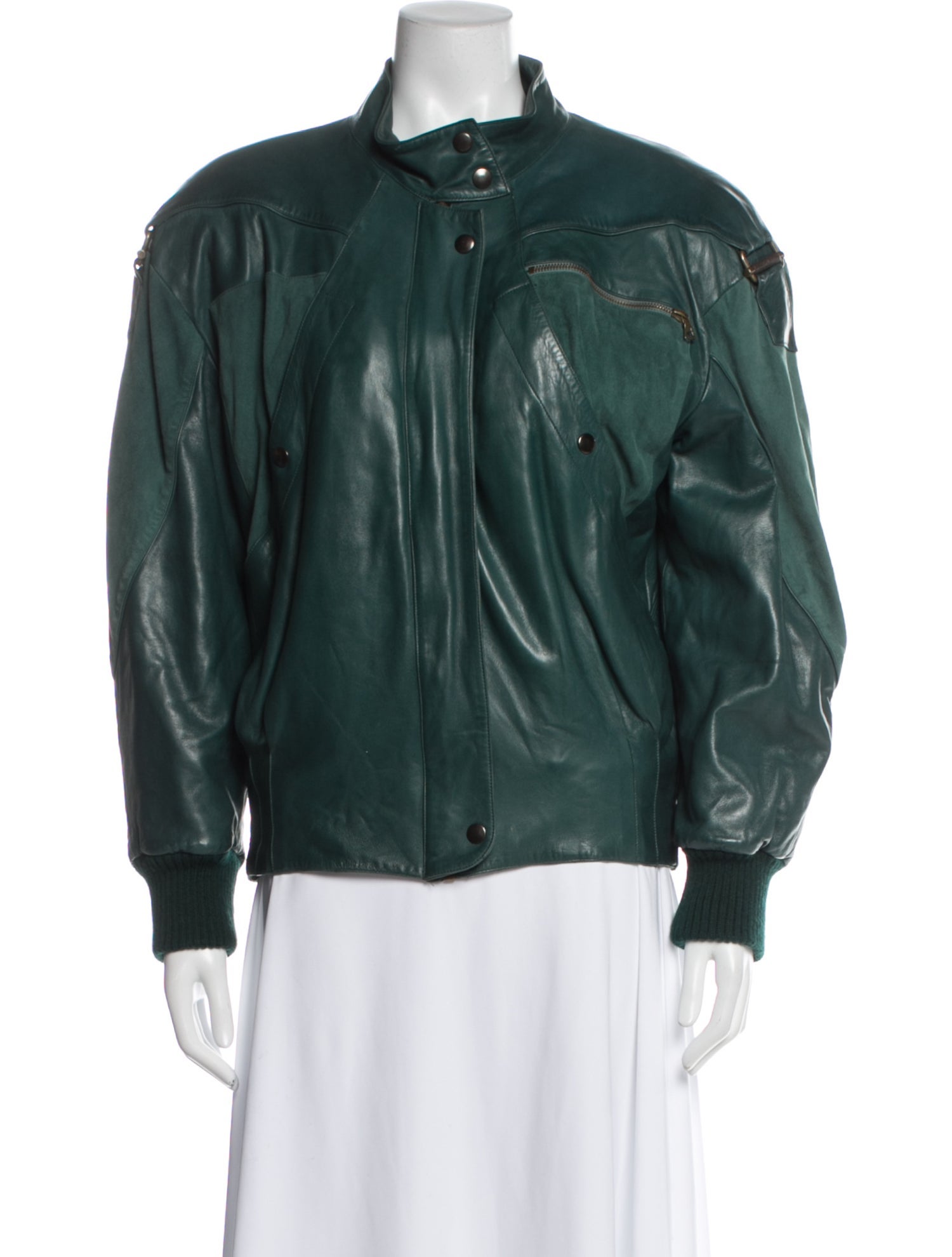 Claude Montana Lamb Leather Bomber Jacket
