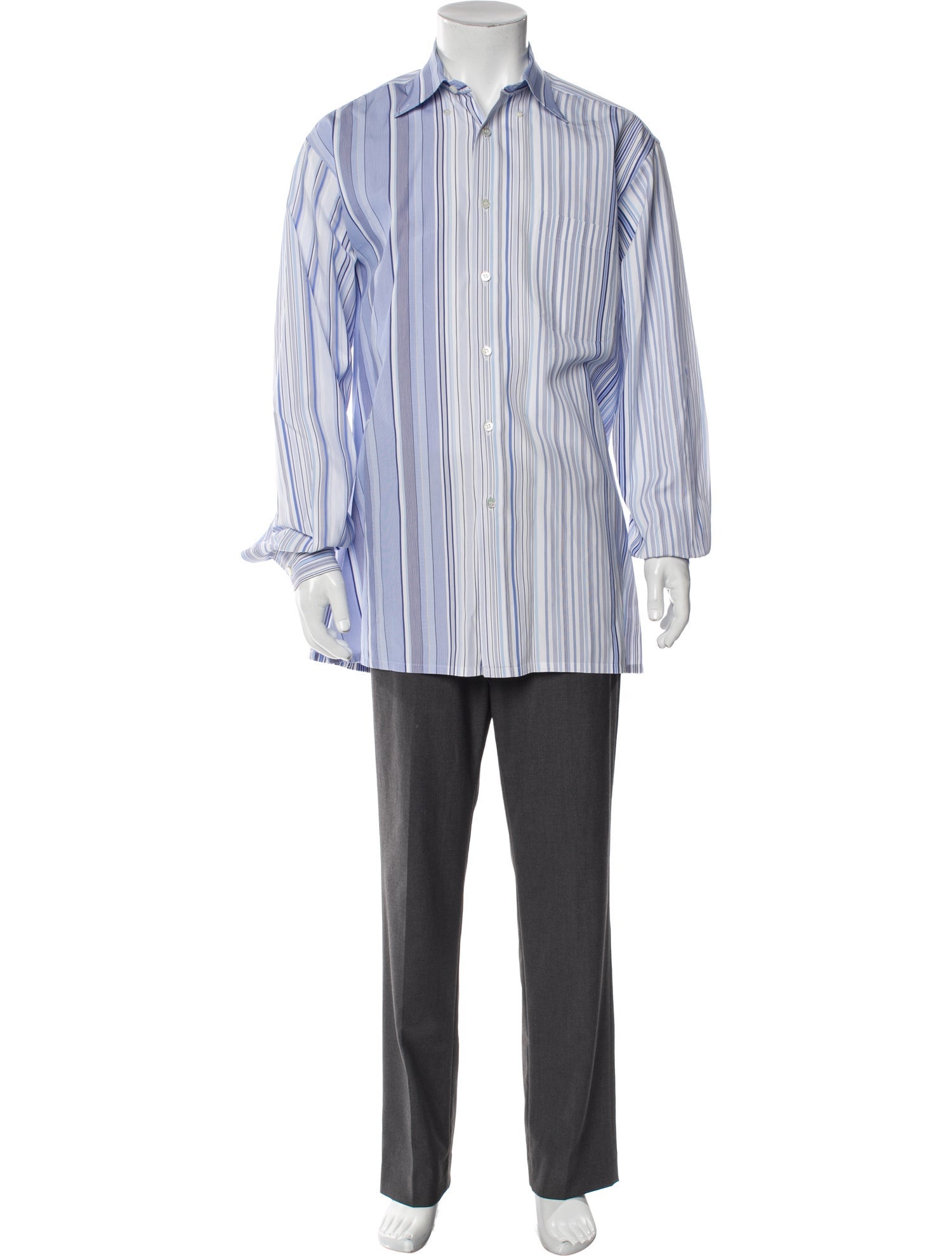 Cifonelli Striped Long Sleeve Dress Shirt