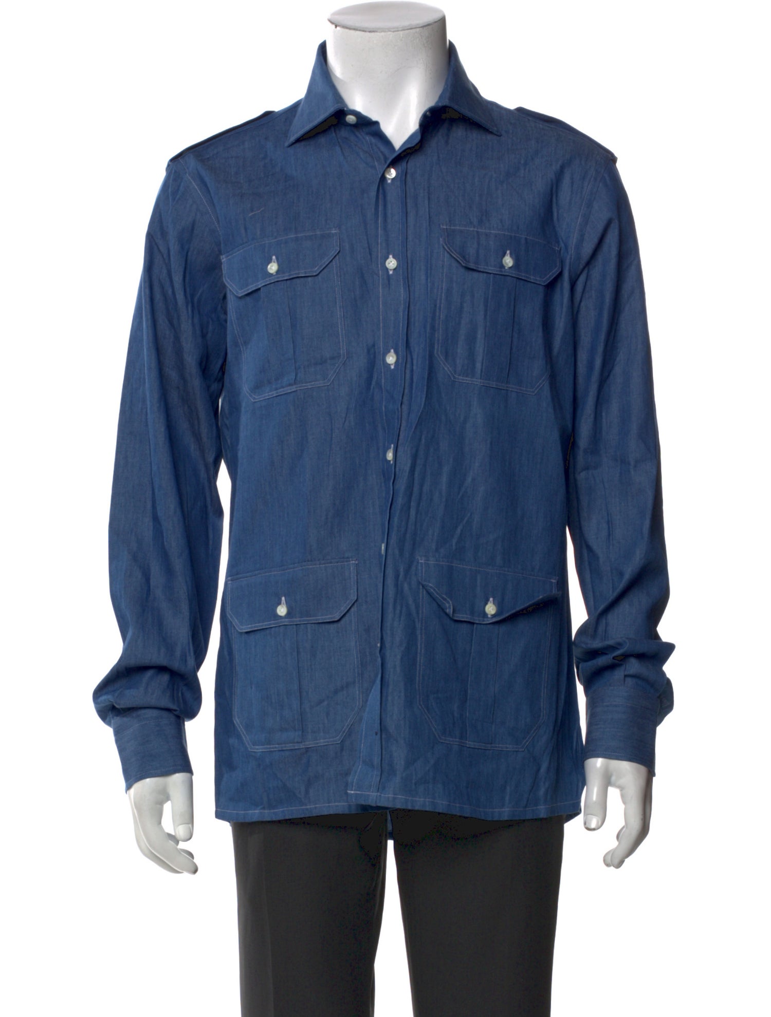 Cifonelli Long Sleeve Denim Shirt