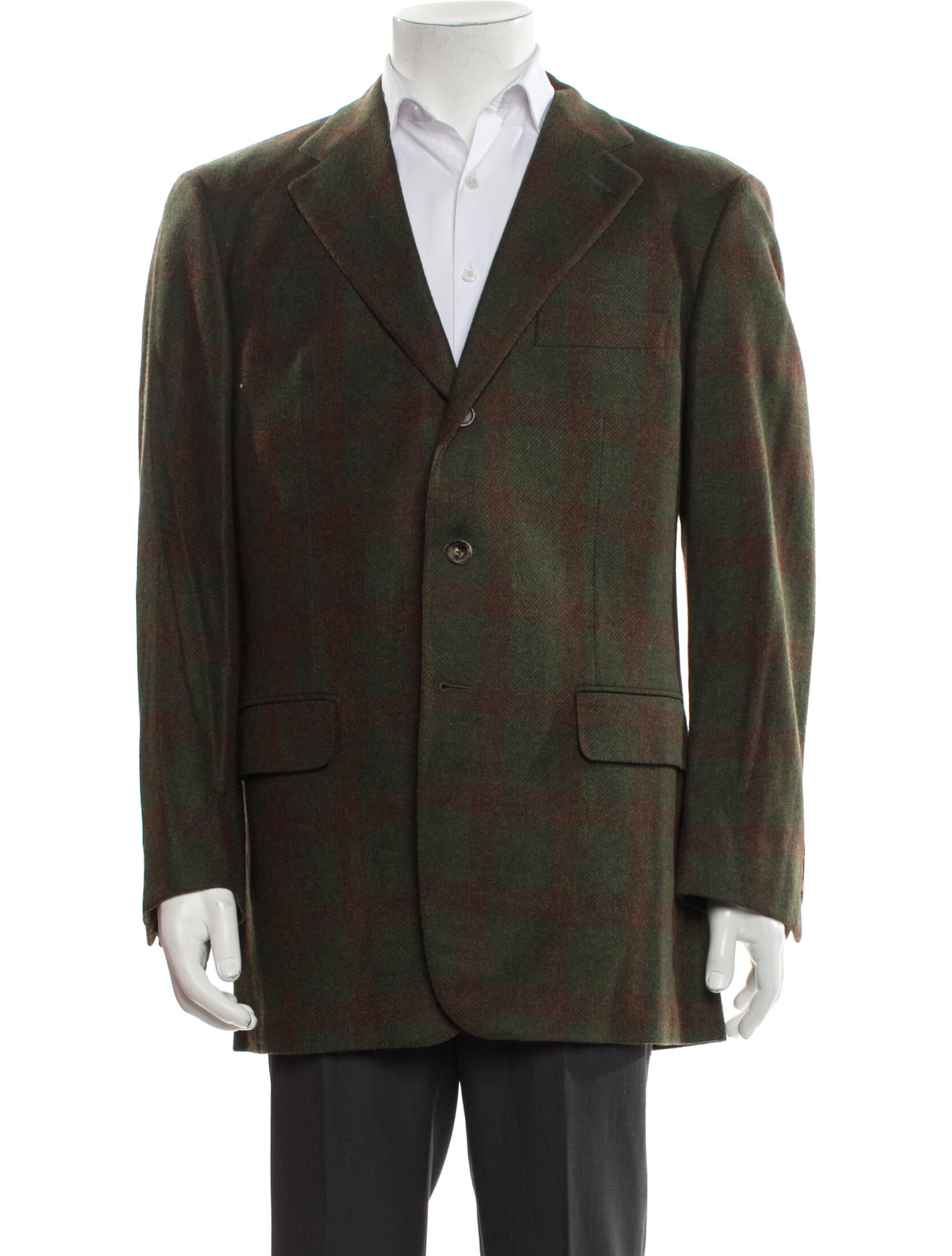 Cifonelli Cashmere Plaid Print Blazer