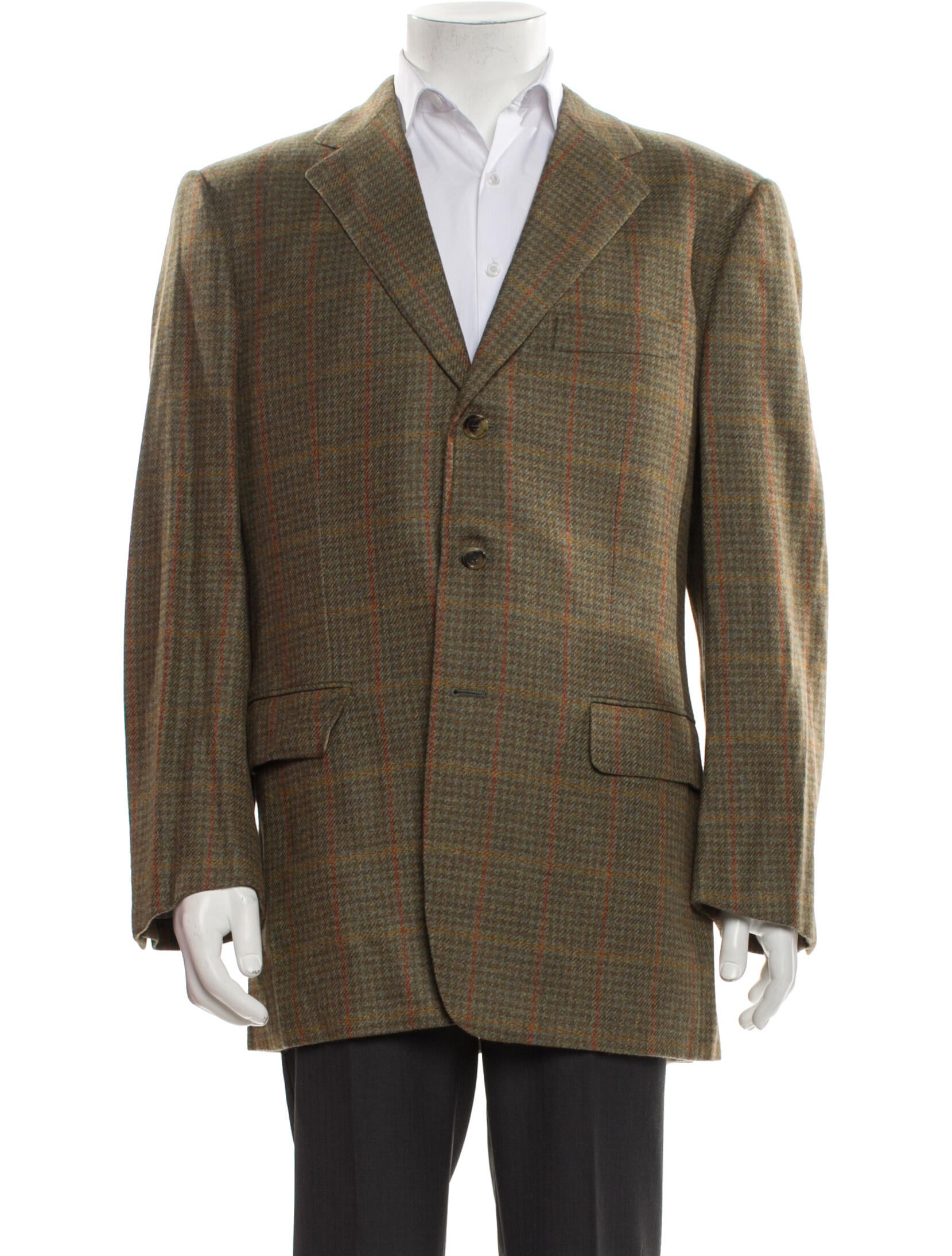 Cifonelli Cashmere Plaid Print Blazer