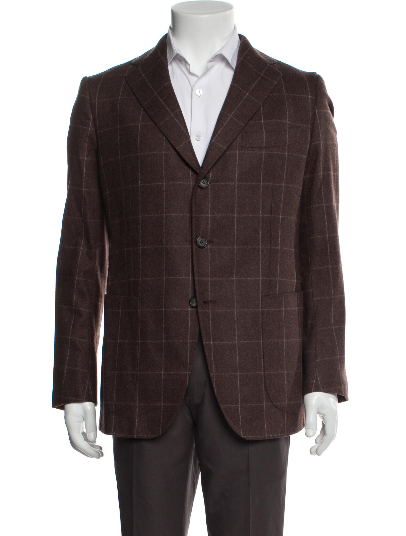 Cifonelli Wool Plaid Print Blazer