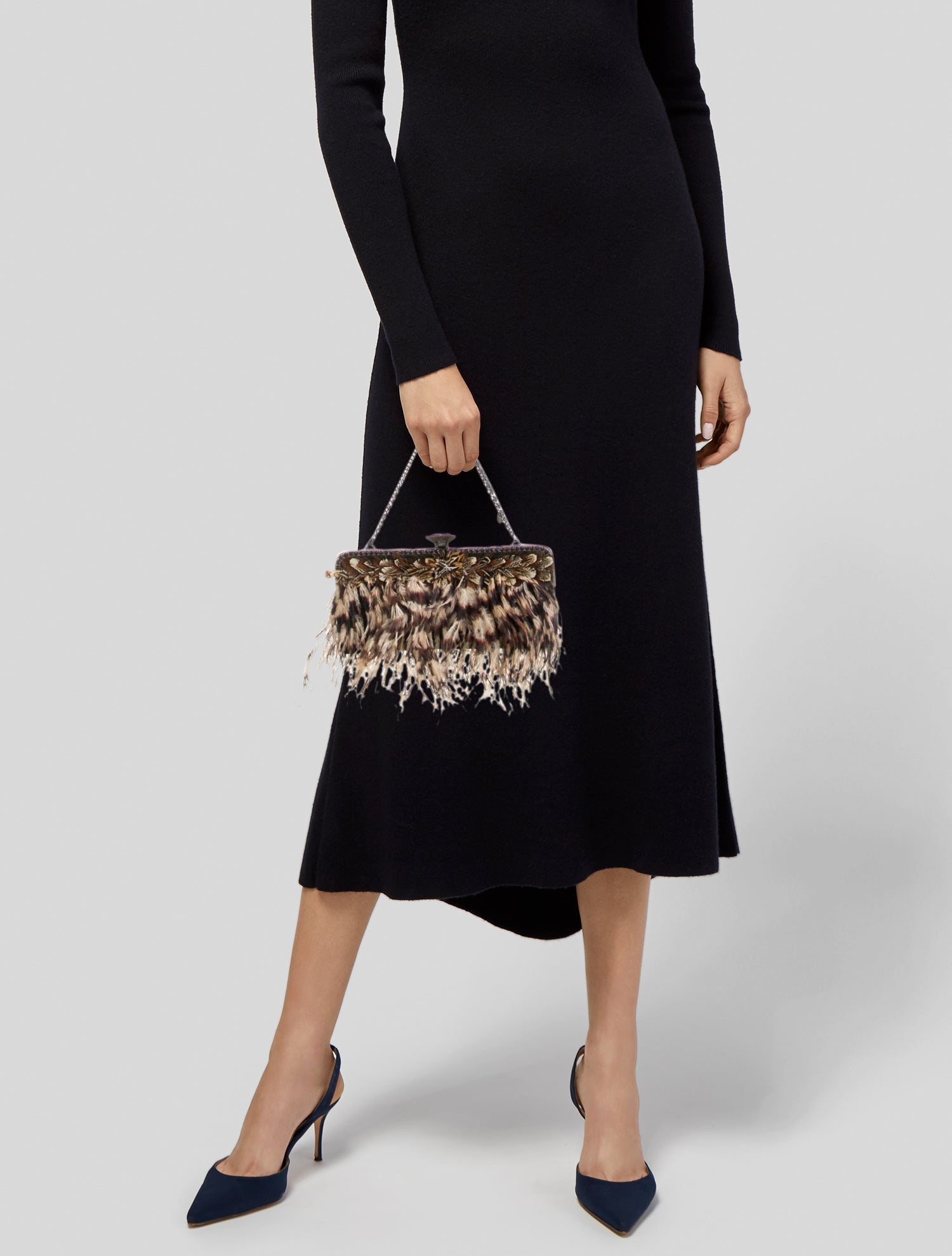 Clara Kasavina Ostrich Feather Evening Bag