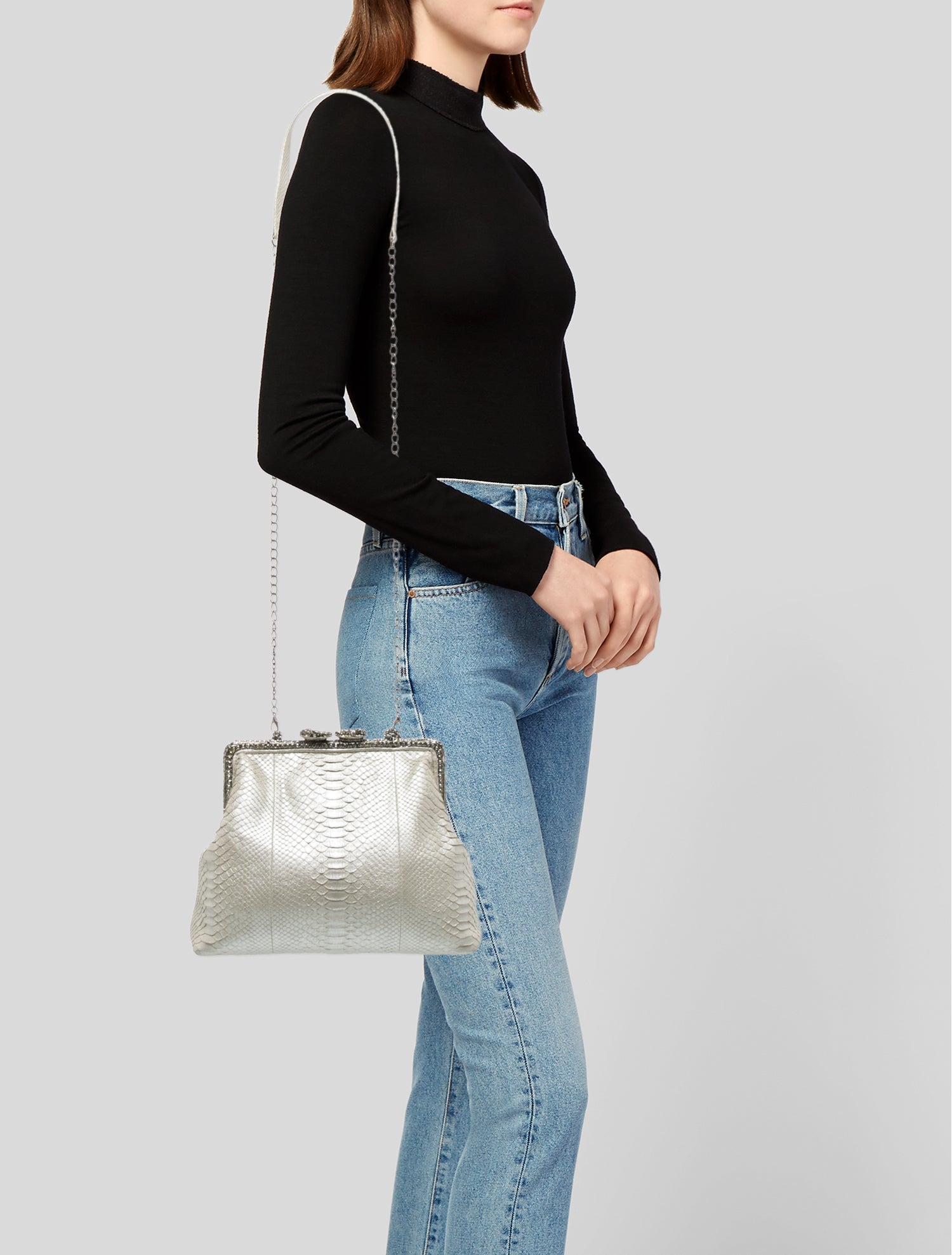 Clara Kasavina Snakeskin Top Handle Bag