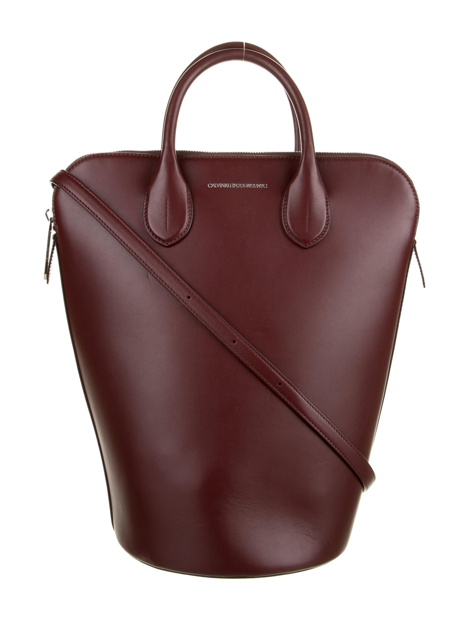 Calvin Klein 205W39NYC Leather Satchel Bag Burgundy Satchels, Handbags CLVKH29355 The RealReal