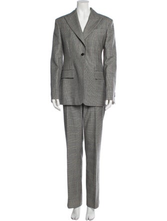 Calvin Klein 205W39NYC Wool Plaid Print Two-Piece Suit