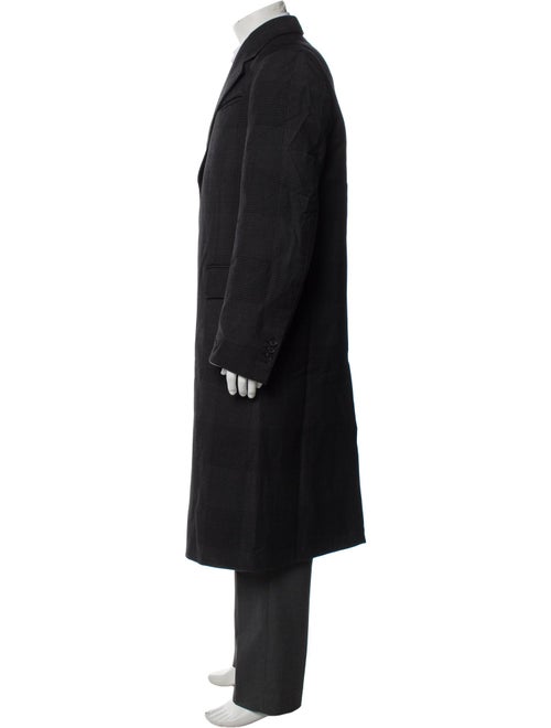 Calvin Klein 205W39NYC Virgin Wool Plaid Print Overcoat