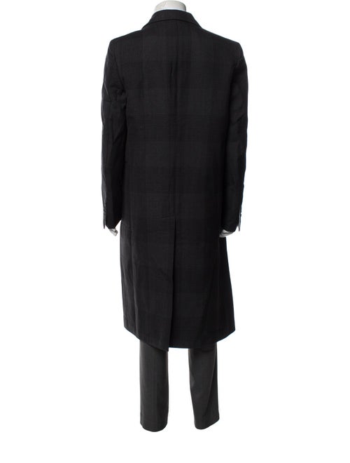 Calvin Klein 205W39NYC Virgin Wool Plaid Print Overcoat