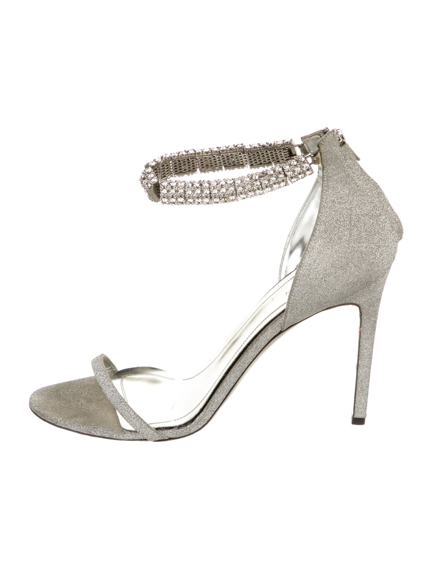 Calvin Klein 205W39NYC Glitter Crystal Embellishments T-Strap Sandals