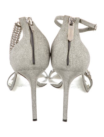 Calvin Klein 205W39NYC Glitter Crystal Embellishments T-Strap Sandals