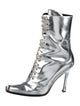 Calvin Klein 205W39NYC Patent Leather Cutout Accent Lace-Up Boots