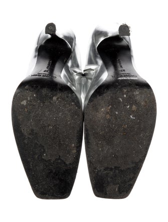 Calvin Klein 205W39NYC Patent Leather Cutout Accent Lace-Up Boots