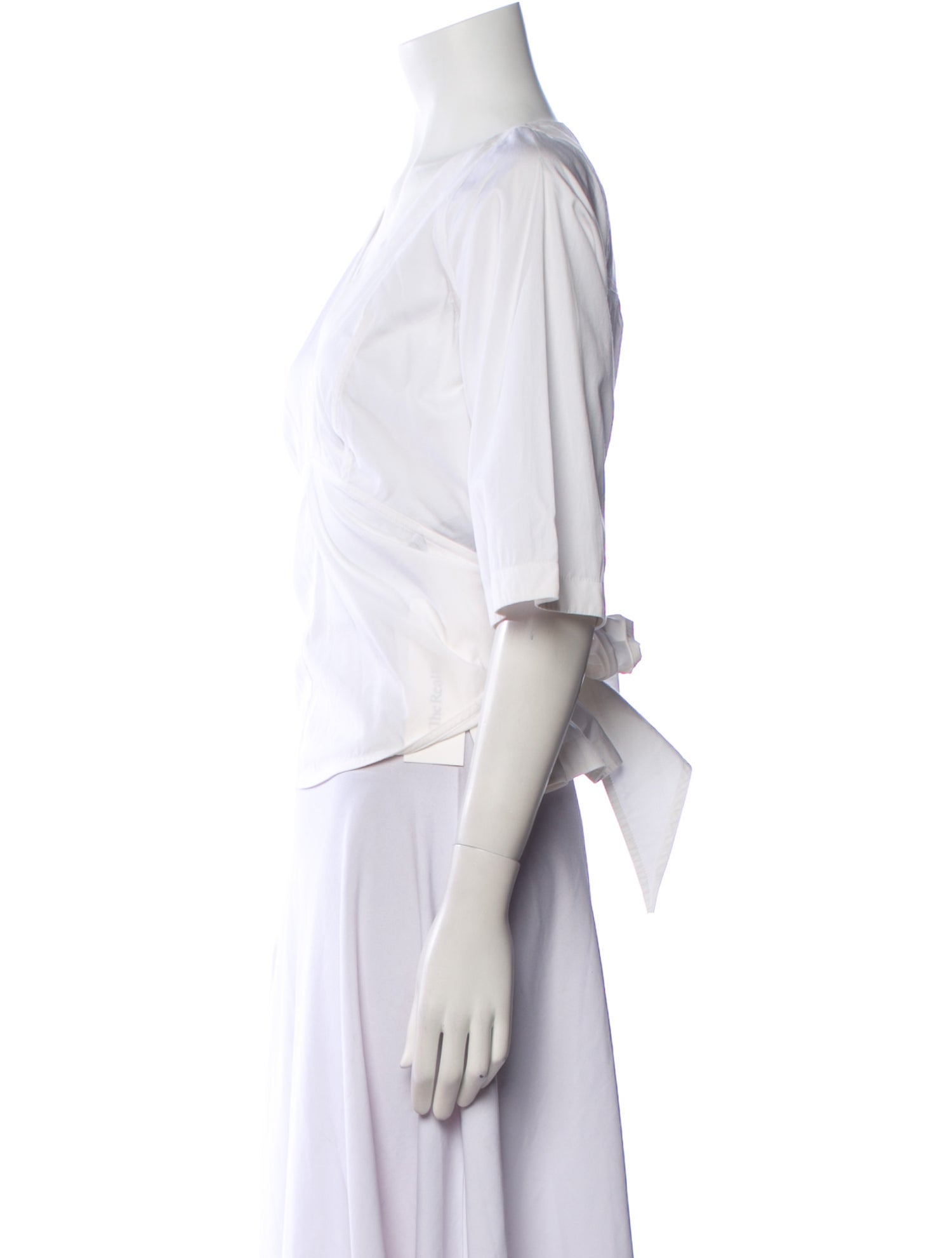 Calvin Klein 205W39NYC V-Neck Three-Quarter Sleeve Crop Top