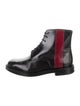 Calvin Klein 205W39NYC Patent Leather Striped Lace-Up Boots