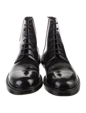 Calvin Klein 205W39NYC Patent Leather Striped Lace-Up Boots