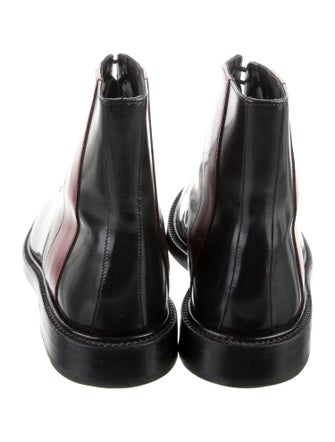 Calvin Klein 205W39NYC Patent Leather Striped Lace-Up Boots