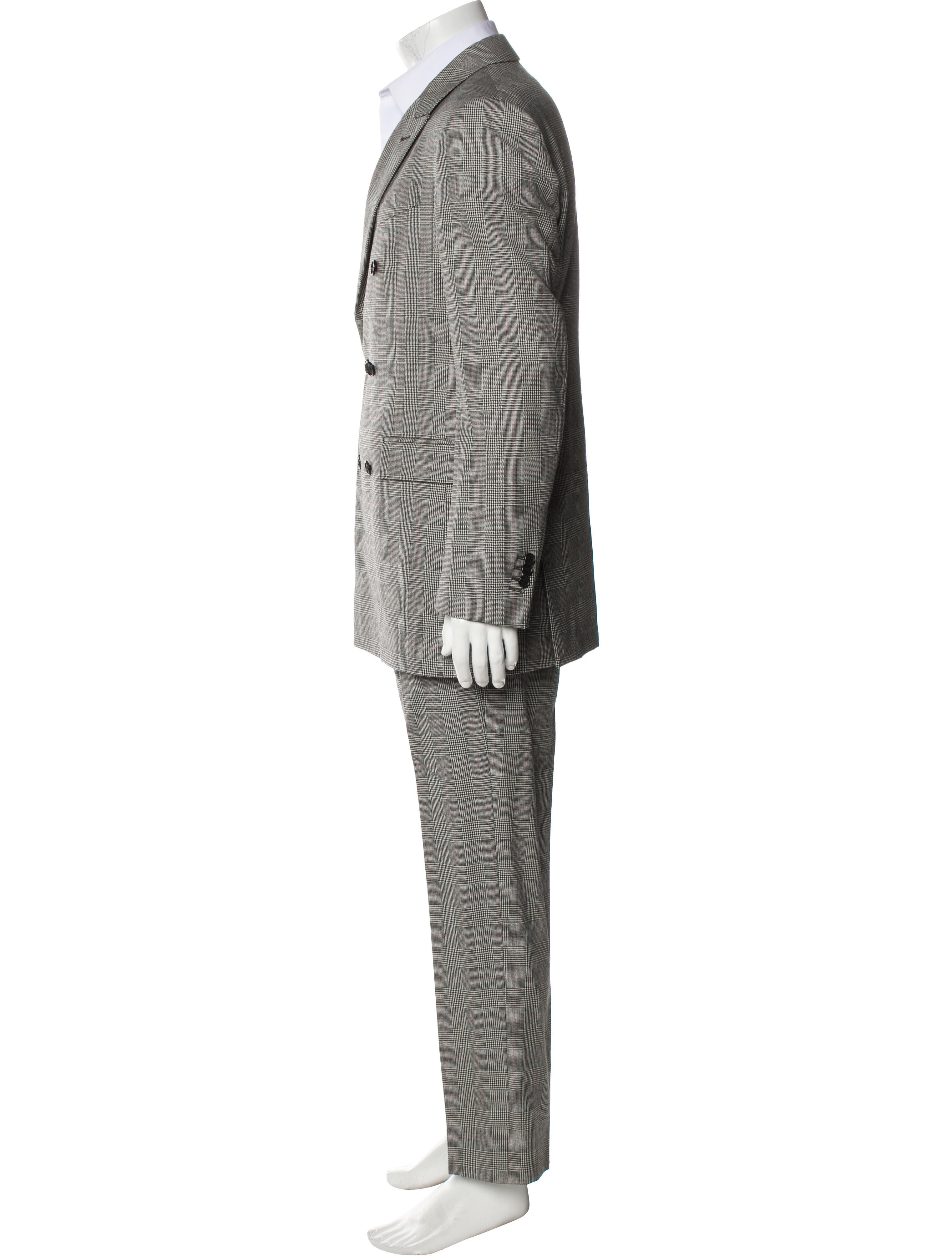 Calvin Klein 205W39NYC Wool Plaid Print Two-Piece Tuxedo