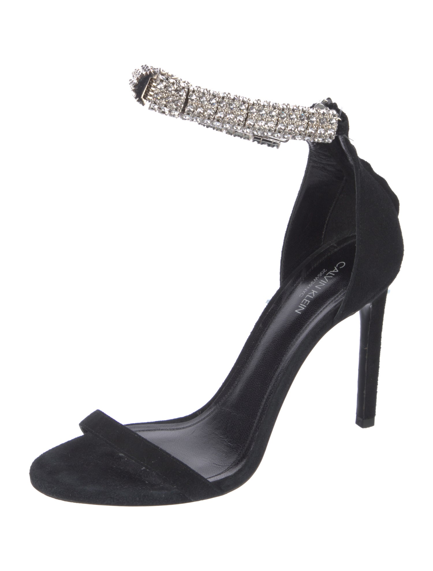Calvin Klein 205W39NYC Suede Crystal Embellishments Sandals